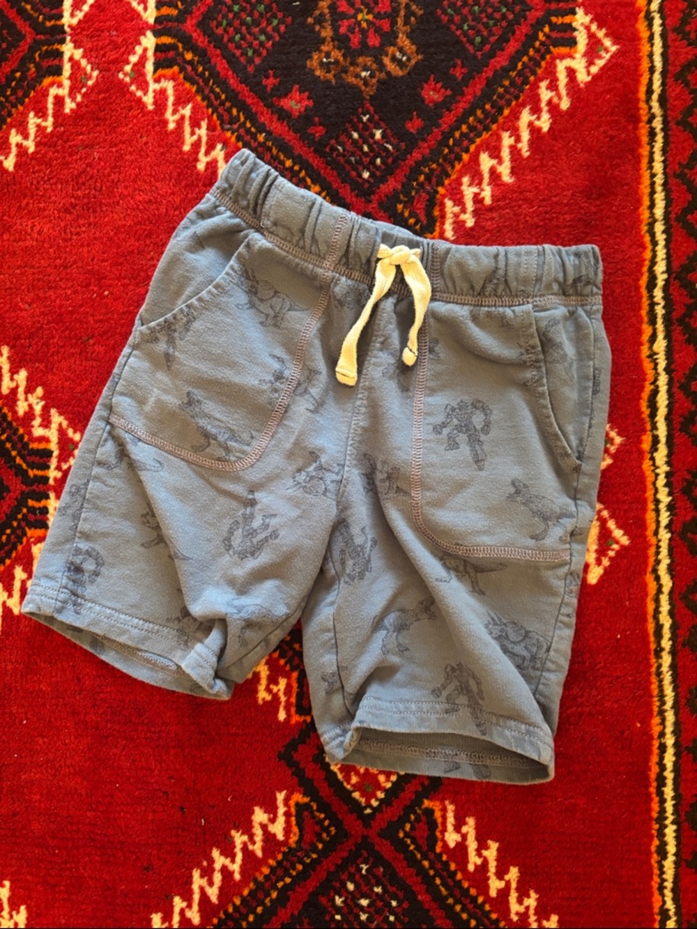 Carter’s Blue Drawstring Shorts Dinosaurs & Robots